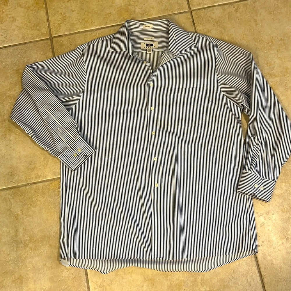 Joseph Abboud Men’s blue and white, striped button-down